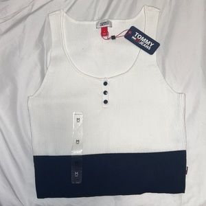 Blue and white tanktop